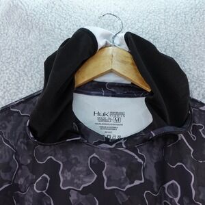 Huk Performance Fishing Hoodie Mens M Camo‎ Long Sleeve Pullover Gray Black